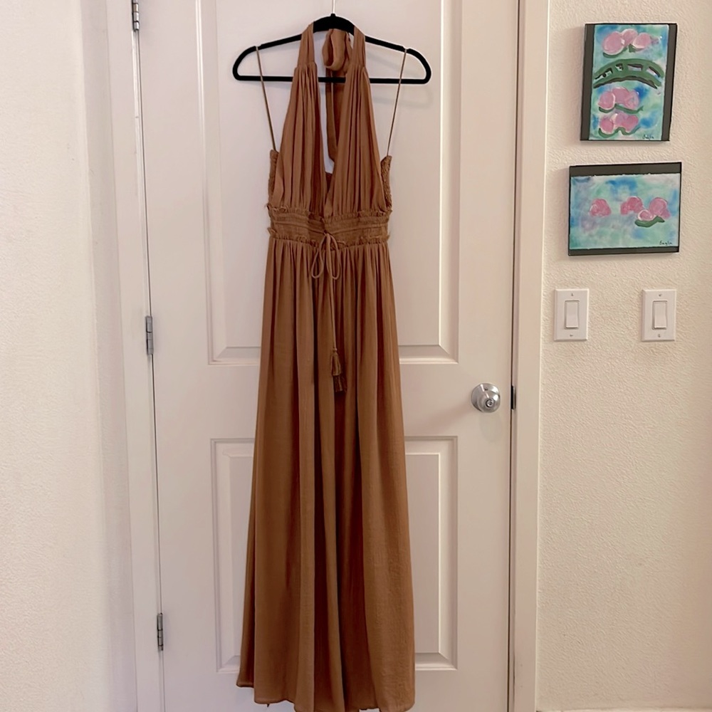 Wishlist Apparel, dark tan, maxi dress.